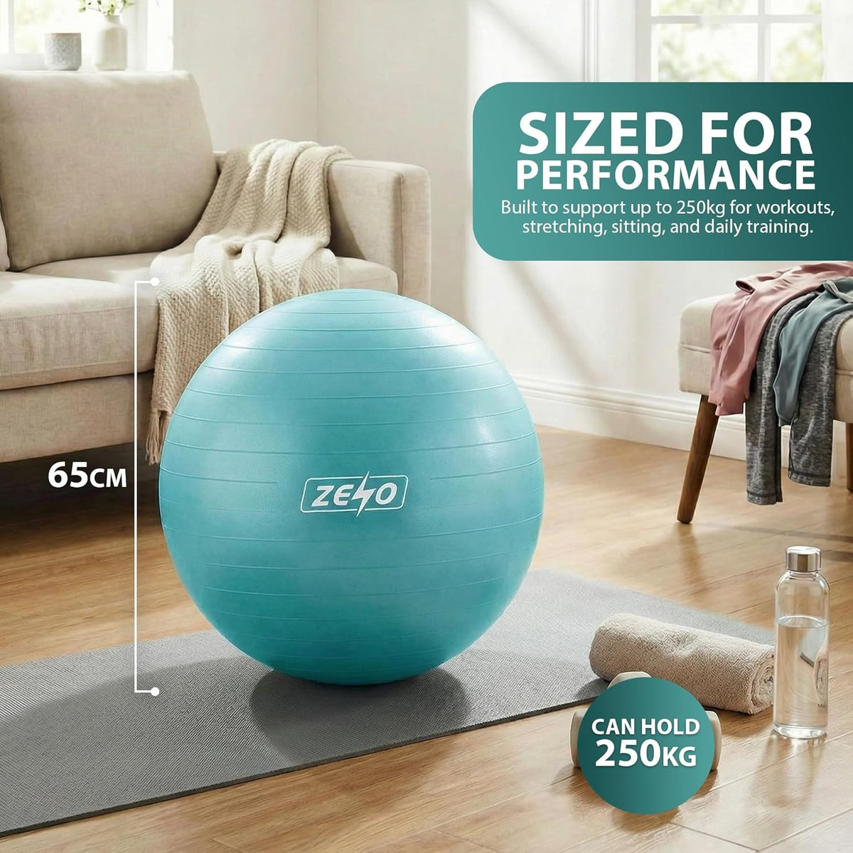 EXERCISE GYM BALL SWISS PILATES YOGA CORE TRAINING PREGNANCY BIRTHING ANTI-BURST - Top Beat Cart