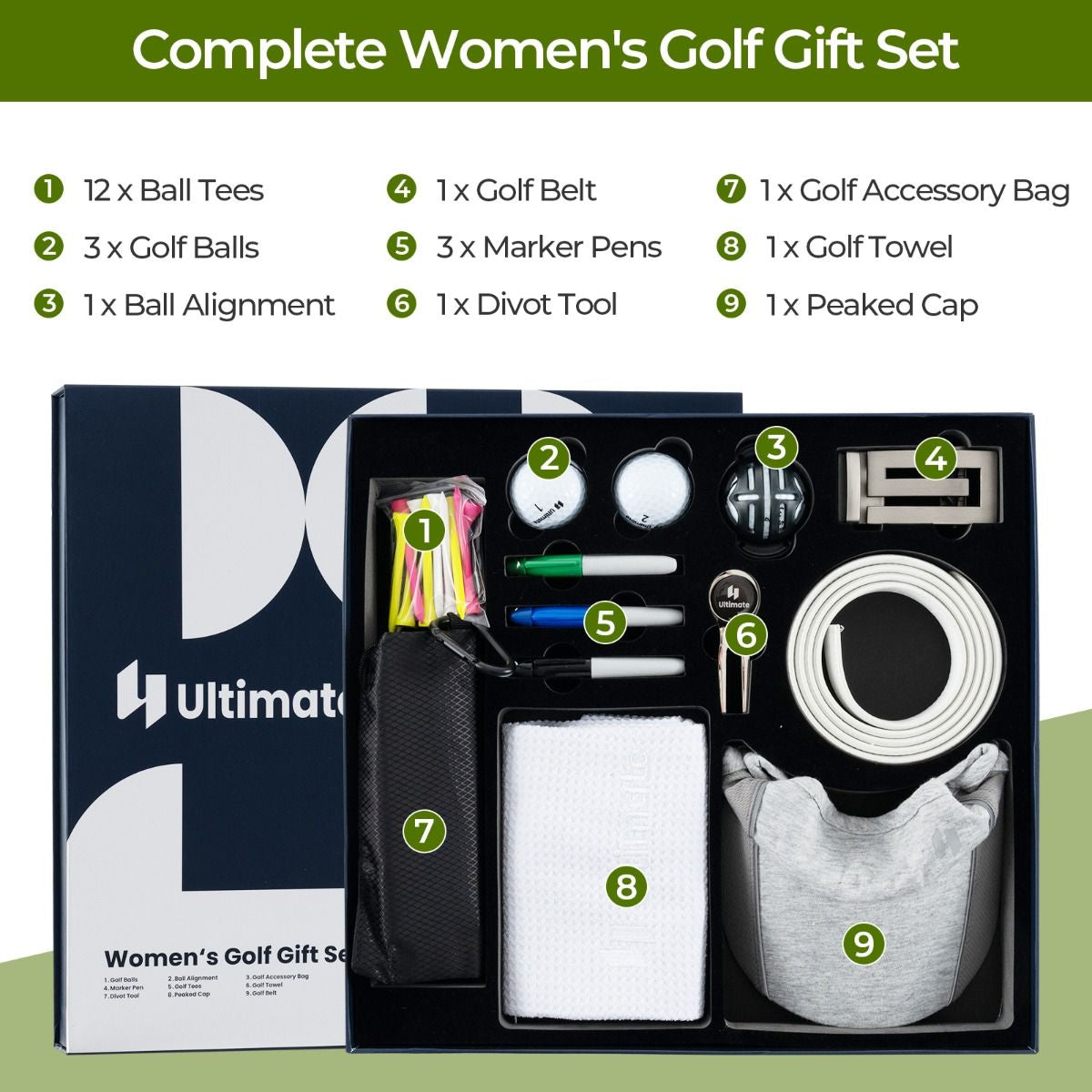 Complete Golf Accessories Set Hi-End Golf Gift Box for Men/Women