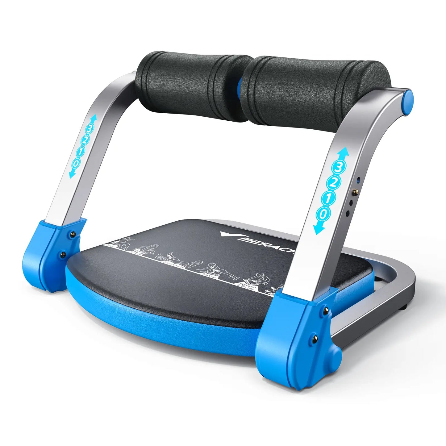 Merach Sit-Up Exercise Equipment, 3-Level Adjustable Ab Crunch Machine Roll-Up Machine, Core Trainer for Body Shaping & Muscle Building, Compact Abdominal Workout System for Home Gym Summervibes