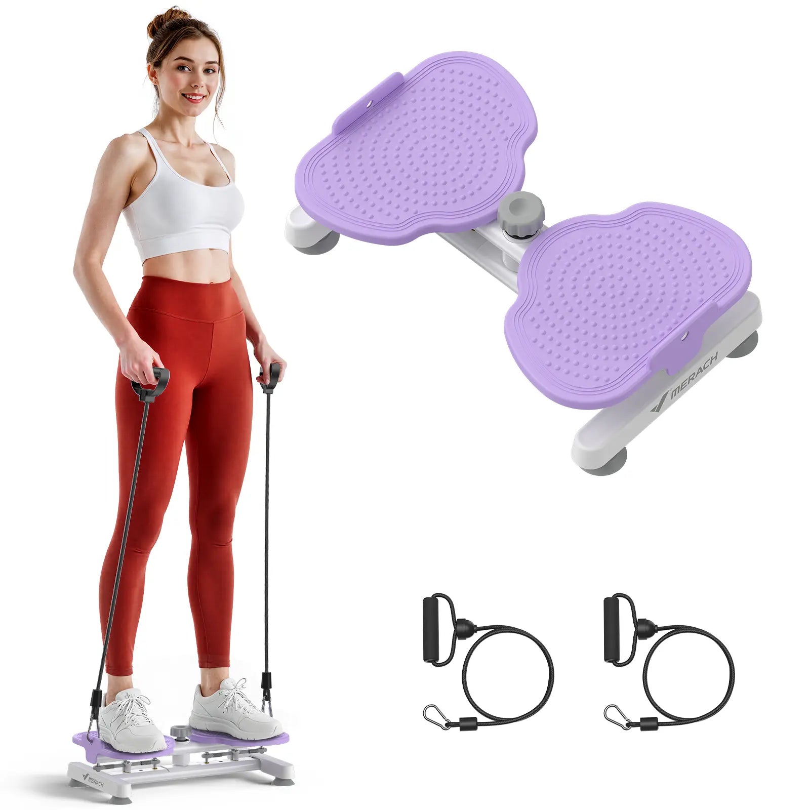 【Live Link Only】Merach Waist Twist Machine Slim Toned Abs Waist Twister Double Non-Slip No Noise Use Exercise Equipment Abdominal Roller Workout for Women Summervibes