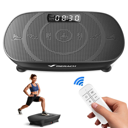 Merach Slim Vibration Plate Exercise Machine, Compact Portable with Easy Control Panel, Whole Body Low Impact Workout, High Frequency Vibration for Lymphatic Drainage, Fitness Platform for Home Gym