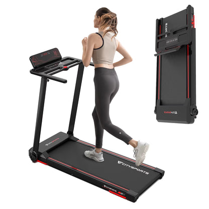 Folding Treadmill, Electric Treadmill, 2 in 1 Treadmill for Home Office, 120Kg,1-12Km/H, APP, Remote Control