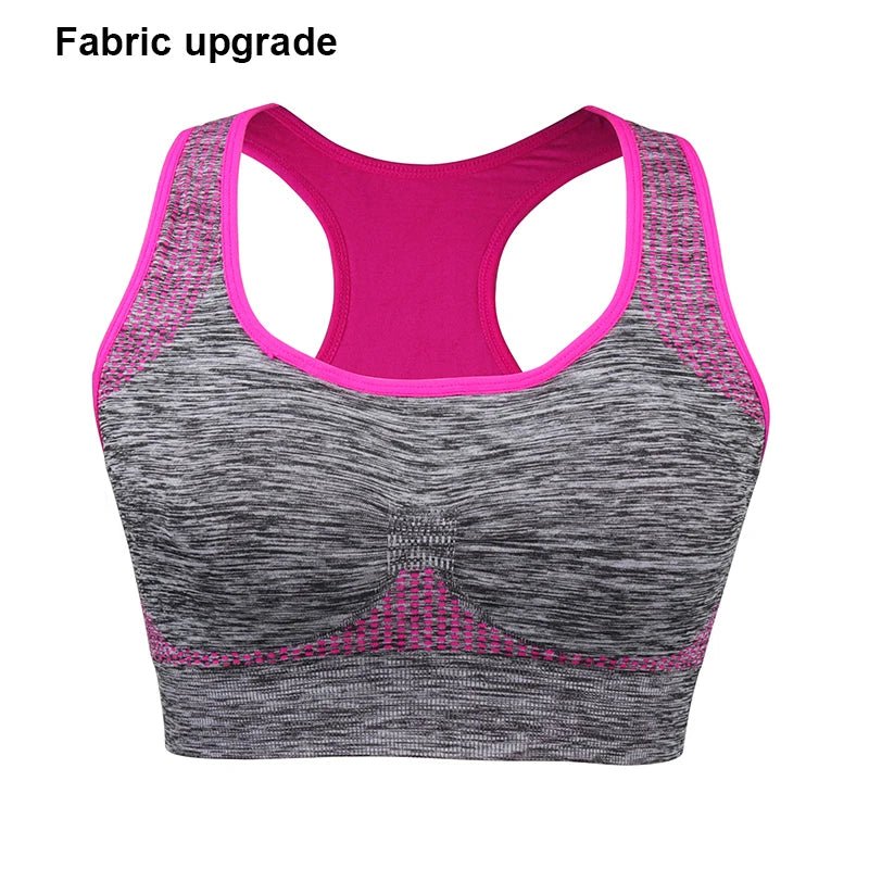 Shockproof Quick Dry Sports Crop Top Women Padded Gather Yoga Bra Push up Gym Running Seamless Workout Fitness Bra - Top Beat Cart