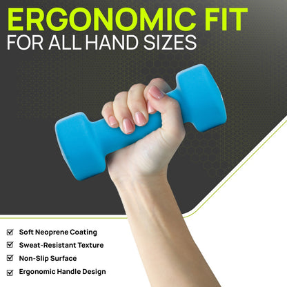 Neoprene Dumbbells Hand Weights Pair Exercise Iron Set Home Gym Fitness Aerobic - Top Beat Cart