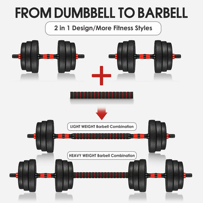 15/20/30/40 Kg Dumbbell Barbell Weight Set Pair Hand Weights Gym Fitness Workout - Top Beat Cart