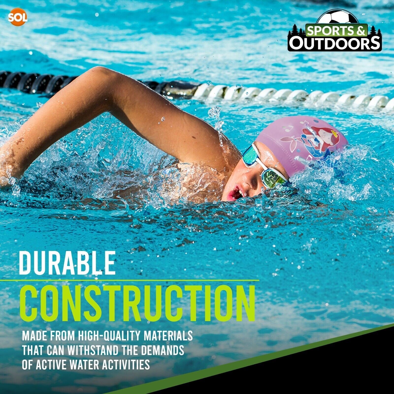 Kids Swimming Cap | Girls Boys Unisex Swim Pool Hat Waterproof Silicone Durable