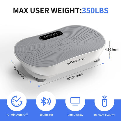 Merach Vibration Plate Exercise Machine, Compact Design with Lymphatic Drainage, High Frequency for Low Impact Full Body Workout, 400Lbs Capacity for Home Gym Workout Equipment Summervibes