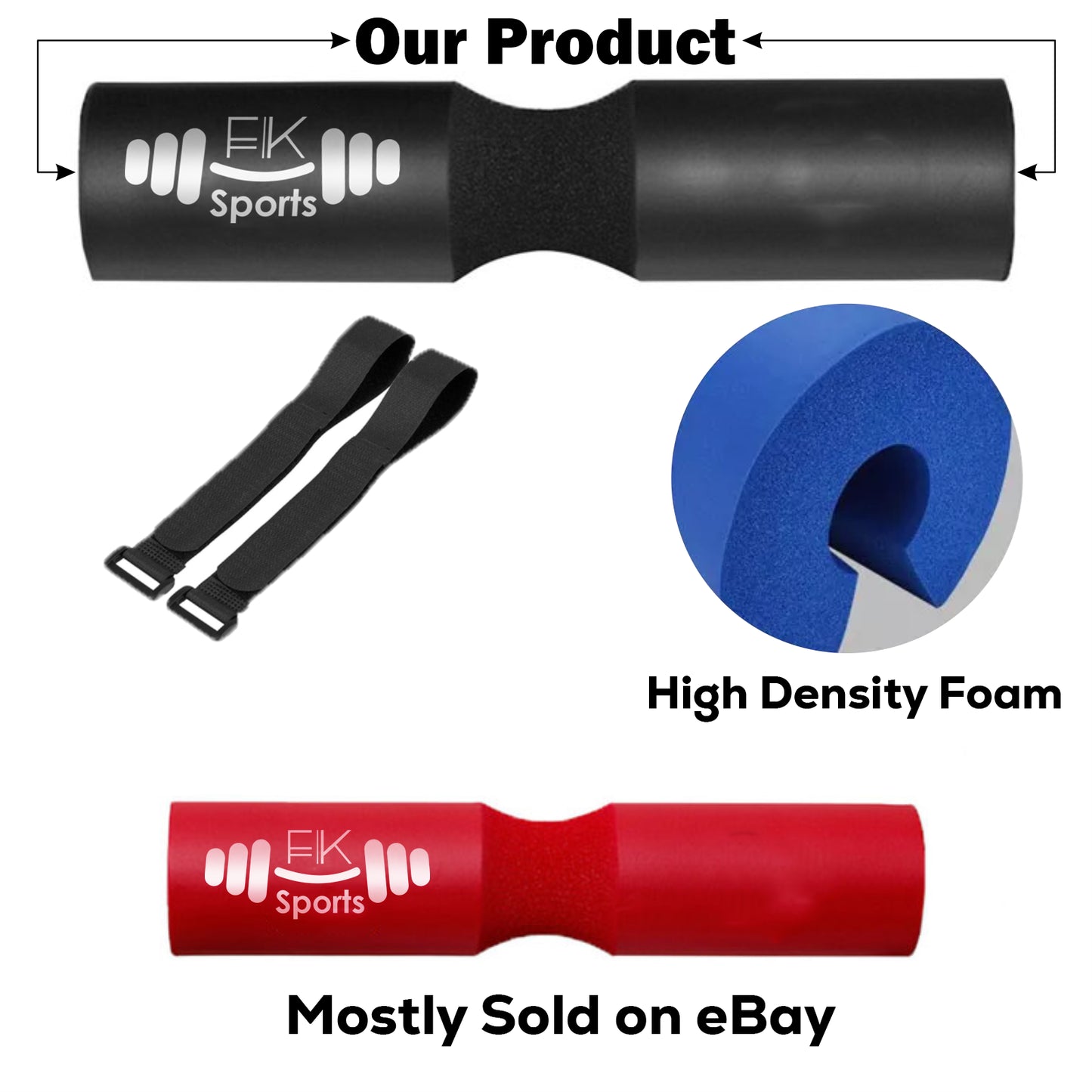 Barbell Pad Weight Lifting Squat Bar Padding Foam Gym Neck Shoulder Protection