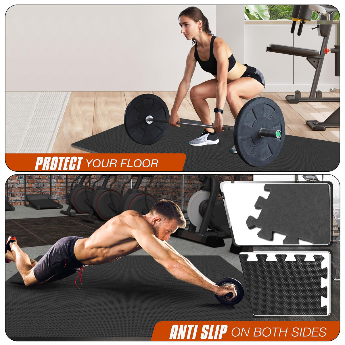 EVA INTERLOCKING FLOOR MATS SOFT FOAM GYM FLOORING MAT YOGA TILES 25 MM 60X60Cm - Top Beat Cart