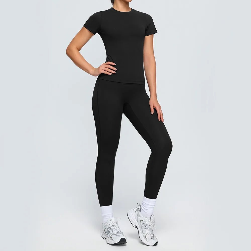 Yoga Set Quick Dry 2 Piece Female Short-Sleeved Long Pants Outdoor Sportswear Fitness Suit plus Size Sport Outfit for Woman - Top Beat Cart