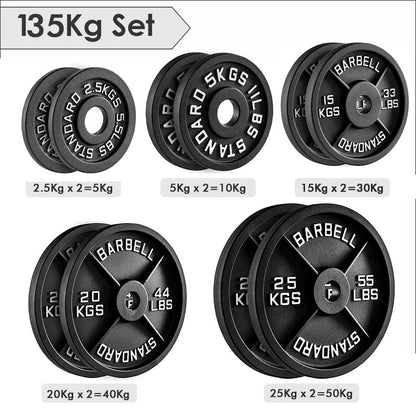 Cast Iron Weight Plates Set Pair 2" Hole Disc Dumbbell Olympic Barbell Weights