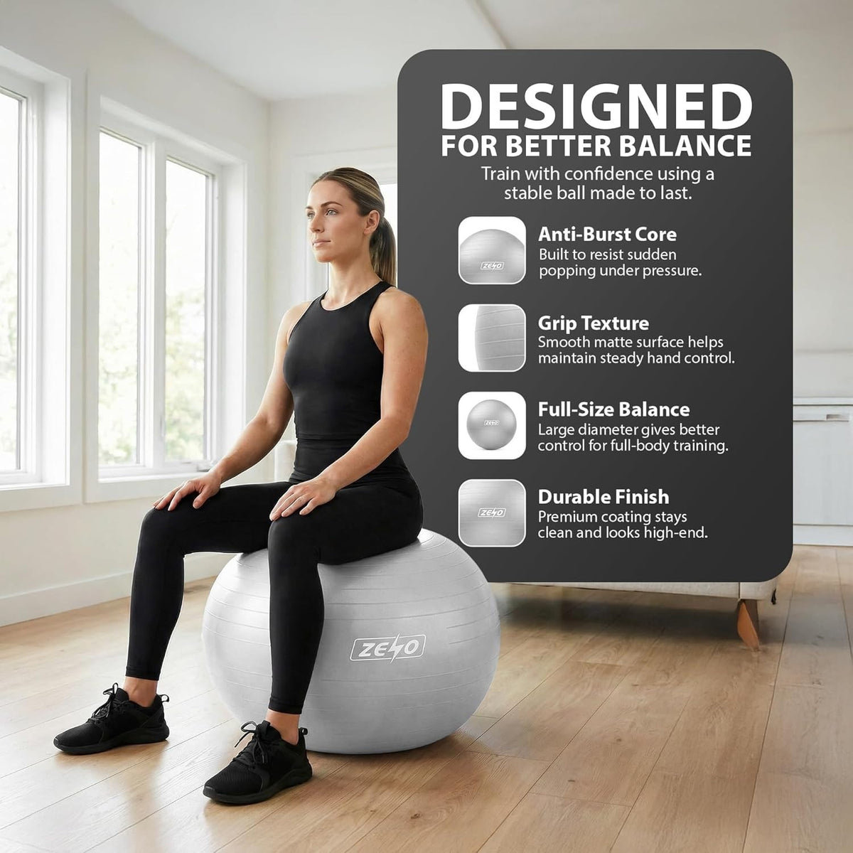 EXERCISE GYM BALL SWISS PILATES YOGA CORE TRAINING PREGNANCY BIRTHING ANTI-BURST - Top Beat Cart