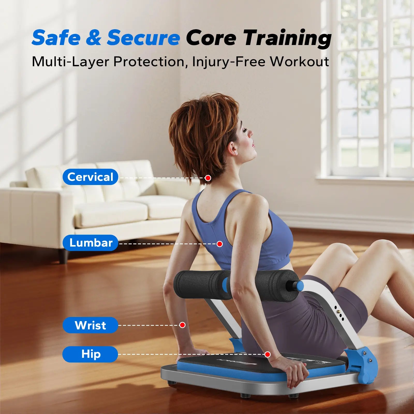 Merach Sit-Up Exercise Equipment, 3-Level Adjustable Ab Crunch Machine Roll-Up Machine, Core Trainer for Body Shaping & Muscle Building, Compact Abdominal Workout System for Home Gym Summervibes