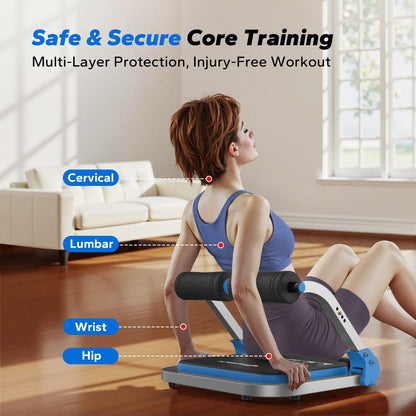 Merach Sit-Up Exercise Equipment, 3-Level Adjustable Ab Crunch Machine Roll-Up Machine, Core Trainer for Body Shaping & Muscle Building, Compact Abdominal Workout System for Home Gym Summervibes