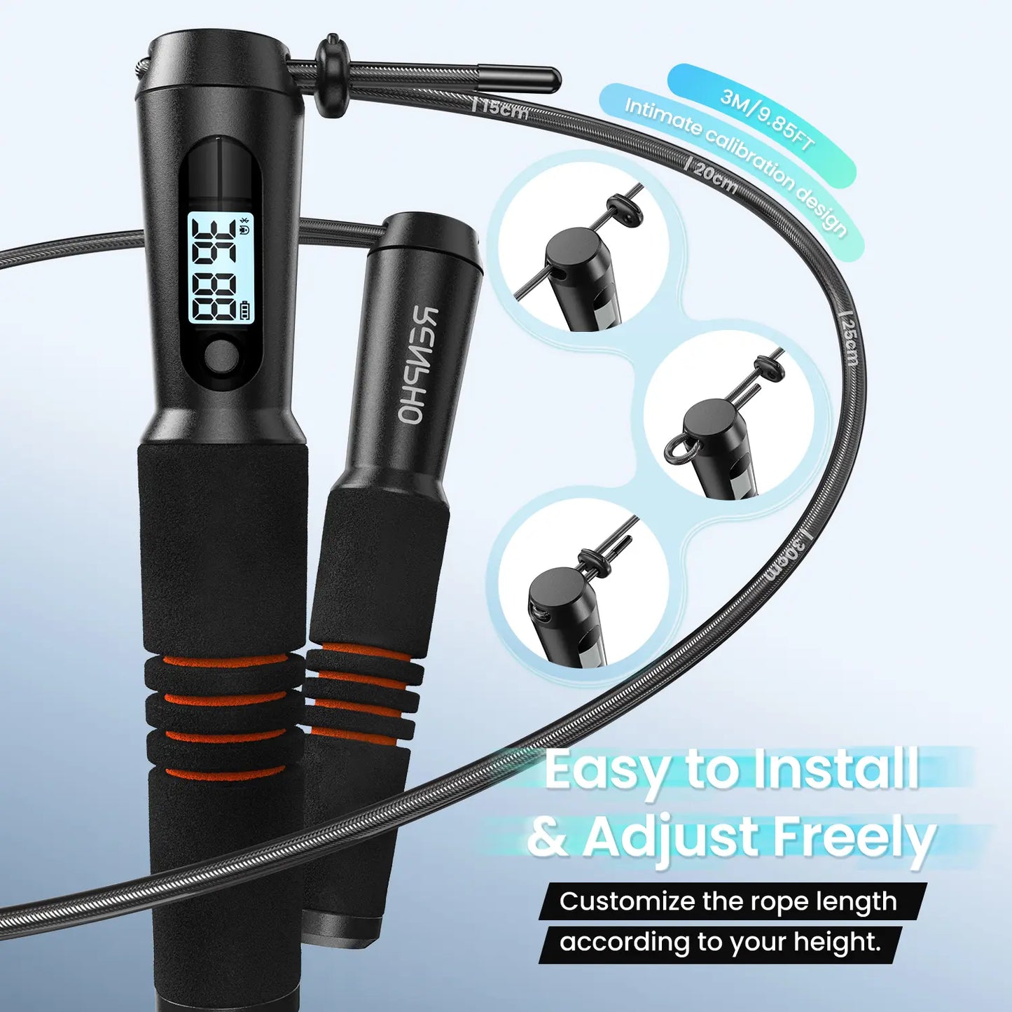 RENPHO Smart Jump Rope with APP Data Storage, Jumping Rope for Men, Women, Skipping Rope with Counter, Home Workout Equipment Gym Gifts Spring Glow Up