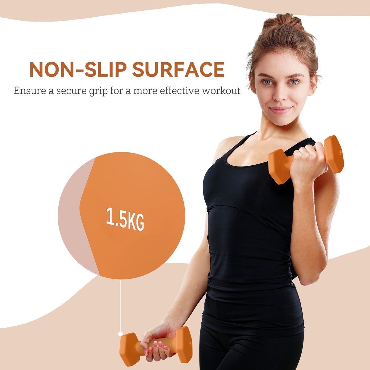 Set of 6 Dumbbells, Hexagonal Weights Pair, 2 X 3Kg, 2 X 4Kg, 2 X 5Kg - Top Beat Cart