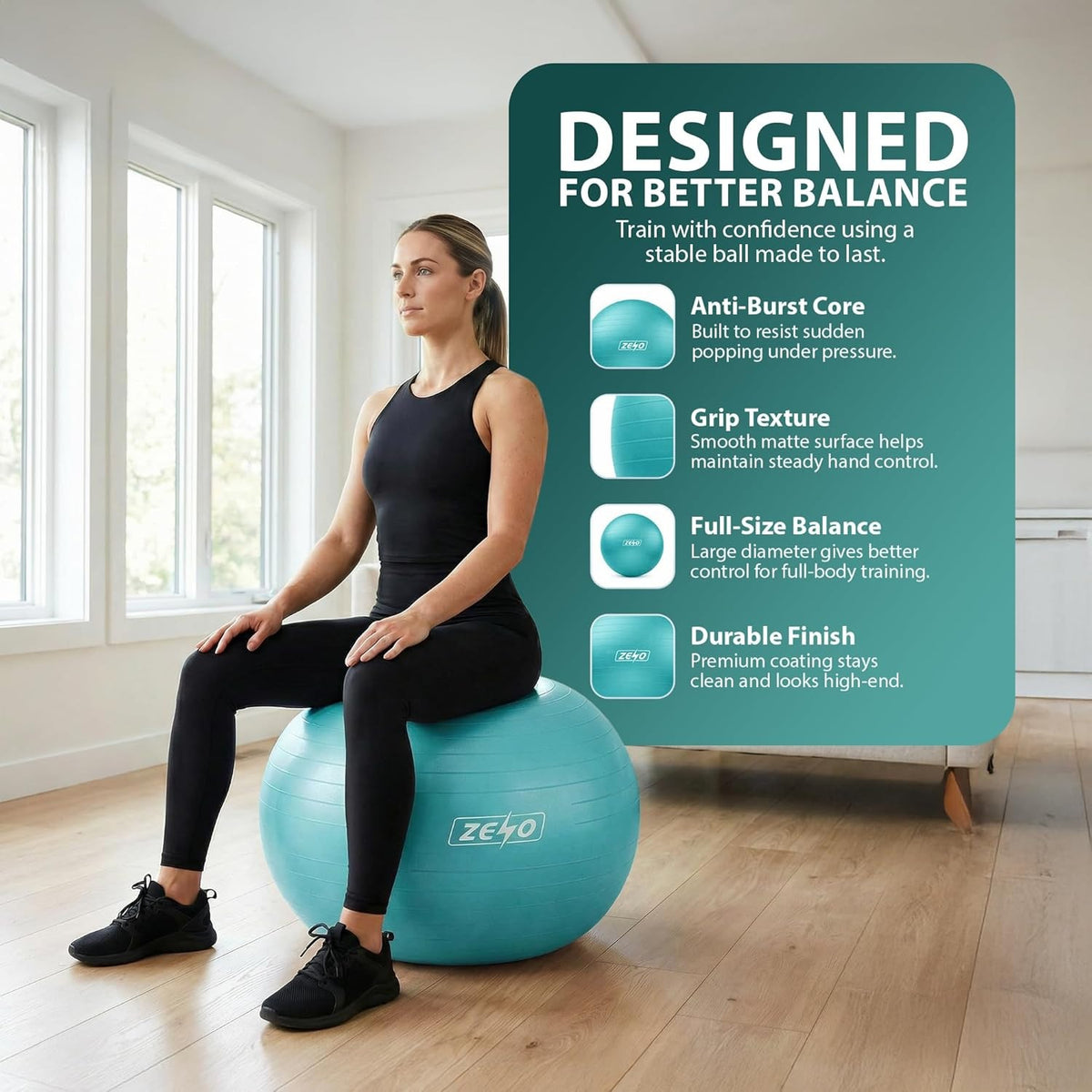 EXERCISE GYM BALL SWISS PILATES YOGA CORE TRAINING PREGNANCY BIRTHING ANTI-BURST - Top Beat Cart