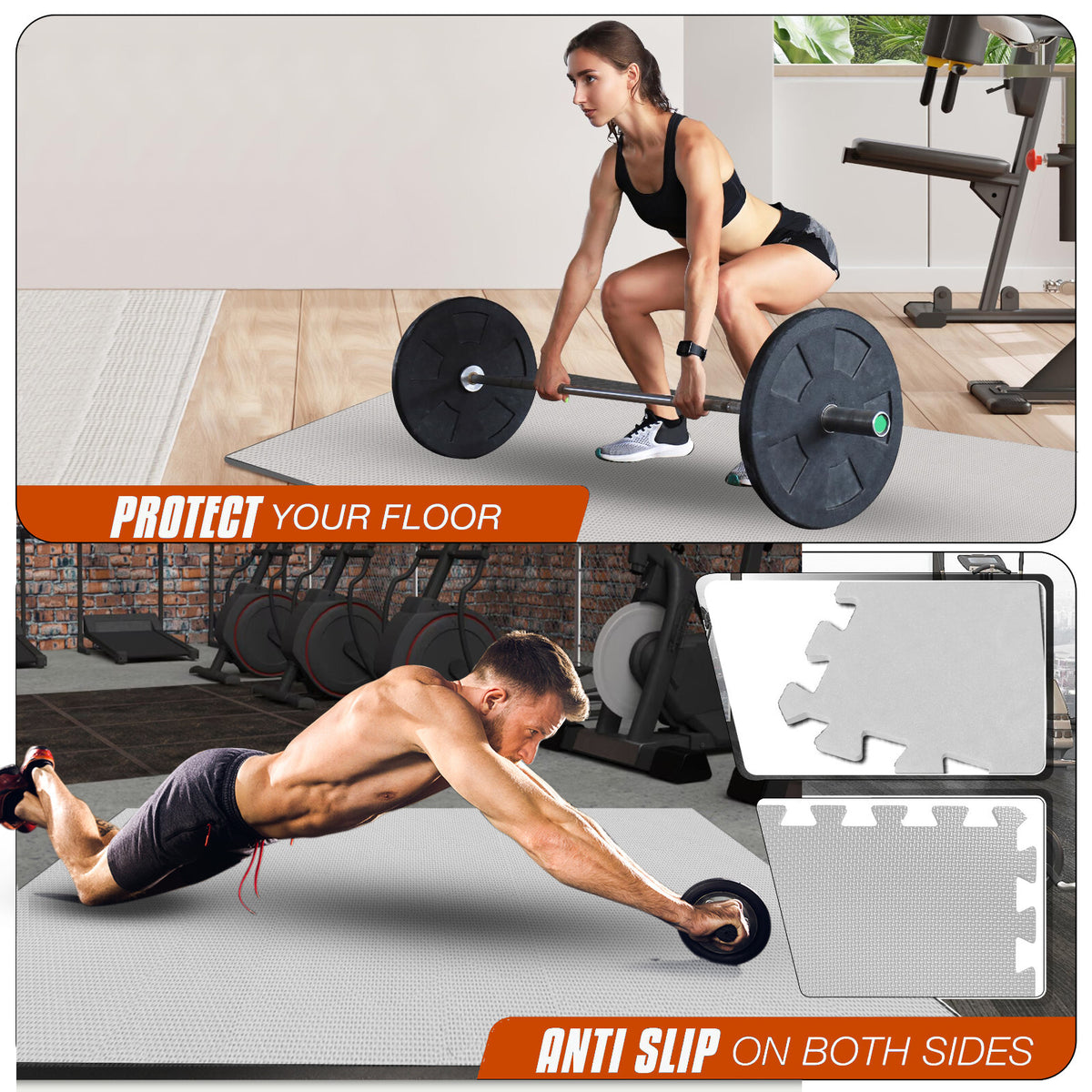 EVA INTERLOCKING FLOOR MATS SOFT FOAM GYM FLOORING MAT YOGA TILES 25 MM 60X60Cm - Top Beat Cart