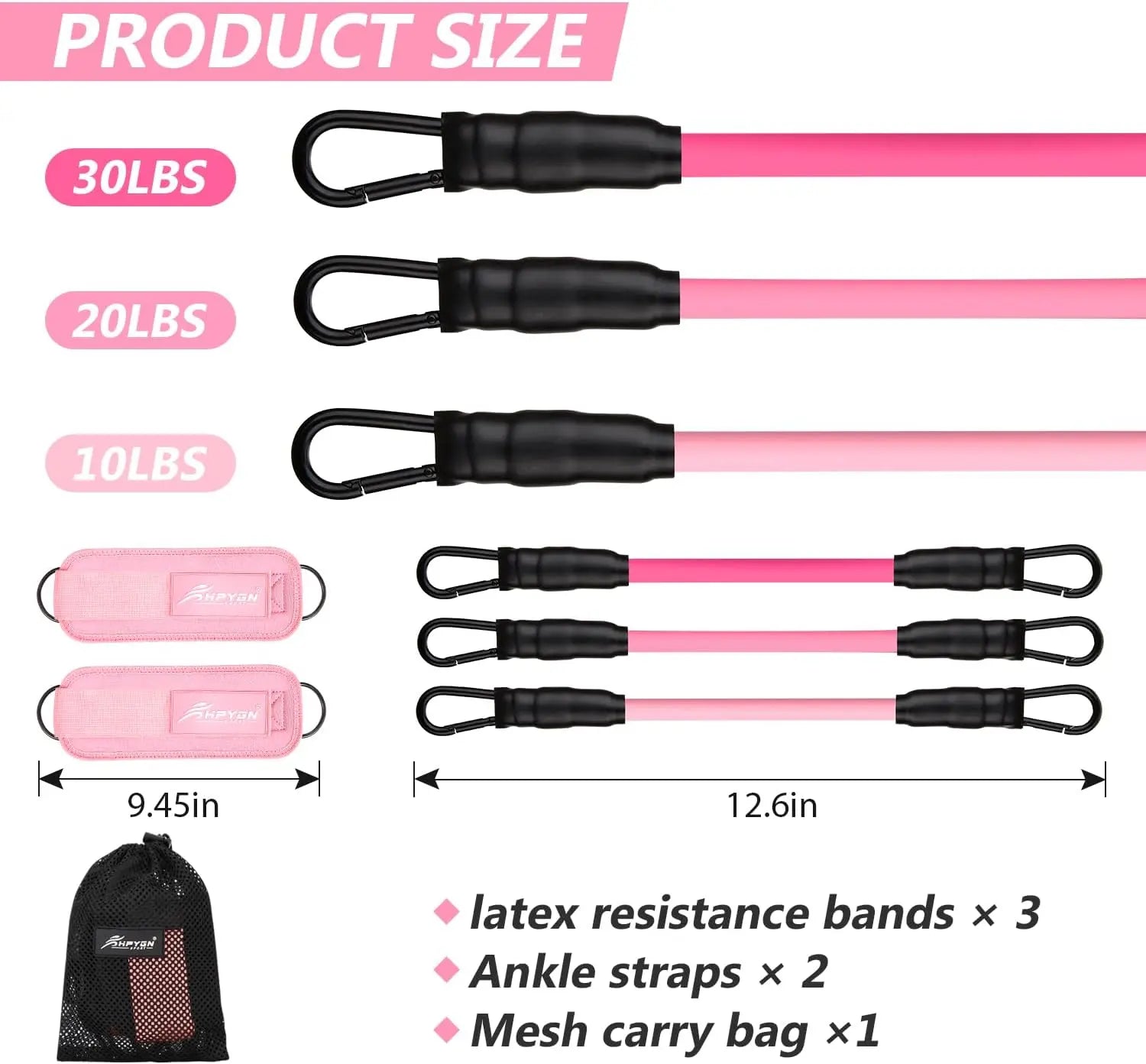 HPYGN Ankle Resistance Bands, Ankle Bands for Working Out with Cuffs, Resistance Bands for Leg Butt Training Workout Equipment for Kickbacks Hip Gluteus Training Exercises, Ankle Strap with Exercise Bands
