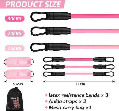 HPYGN Ankle Resistance Bands, Ankle Bands for Working Out with Cuffs, Resistance Bands for Leg Butt Training Workout Equipment for Kickbacks Hip Gluteus Training Exercises, Ankle Strap with Exercise Bands