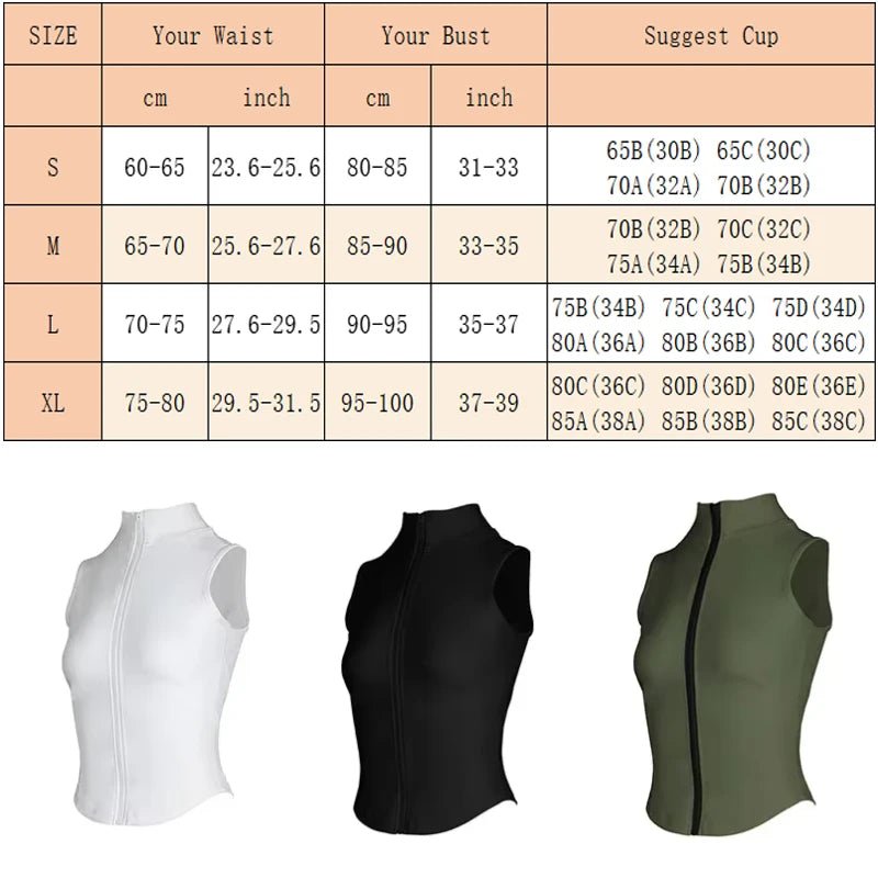 Aiithuug Athletic Zip up Sweat Vest Jacket Sleeveless Running Yoga Tops High Neck Shirts Sports Top Fitness Women Workout Tops - Top Beat Cart