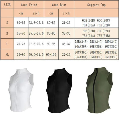 Aiithuug Athletic Zip up Sweat Vest Jacket Sleeveless Running Yoga Tops High Neck Shirts Sports Top Fitness Women Workout Tops - Top Beat Cart