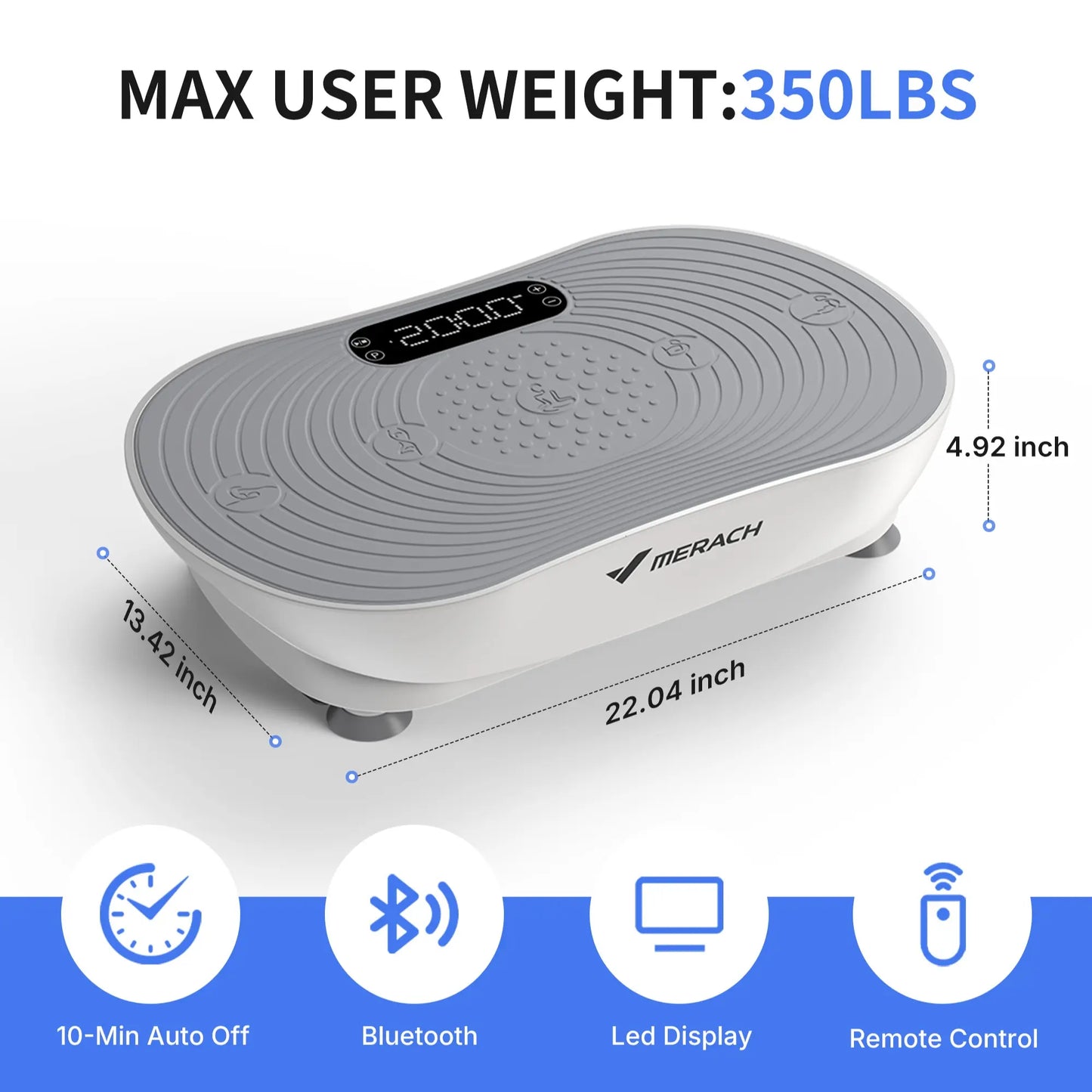 Merach Vibration Plate Exercise Machine with Lymphatic Drainage Feature Compact Design for Full Body Workout Max User Weight 400LBS Home Gym Equipment Summervibes
