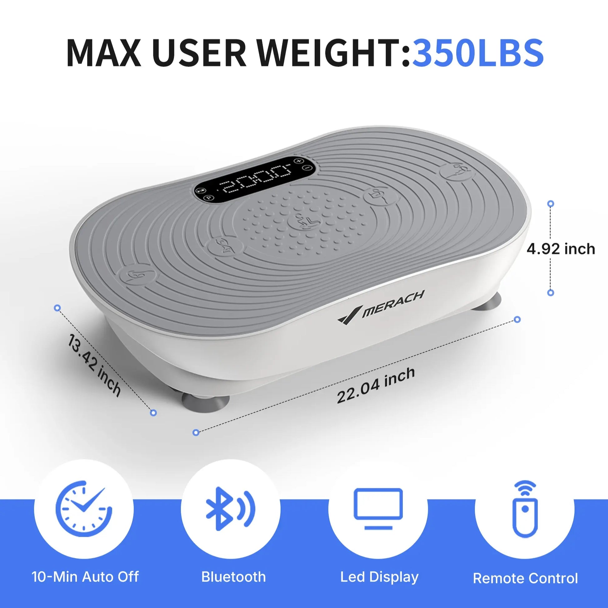 Merach Vibration Plate Exercise Machine with Lymphatic Drainage Feature Compact Design for Full Body Workout Max User Weight 400LBS Home Gym Equipment Summervibes