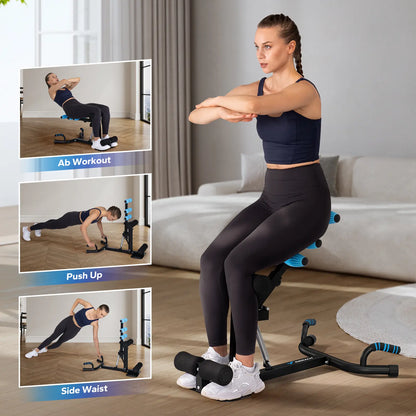 Merach Deep Squat Machine, Multi Level Adjustable Structure with 300Lbs Weight Capacity, Versatile Gear for Abs Glutes Legs Arms Shaping, Practical Sit up Push up Workout Tools, Fitness Equipment for Daily Home Gym Workouts Summervibes
