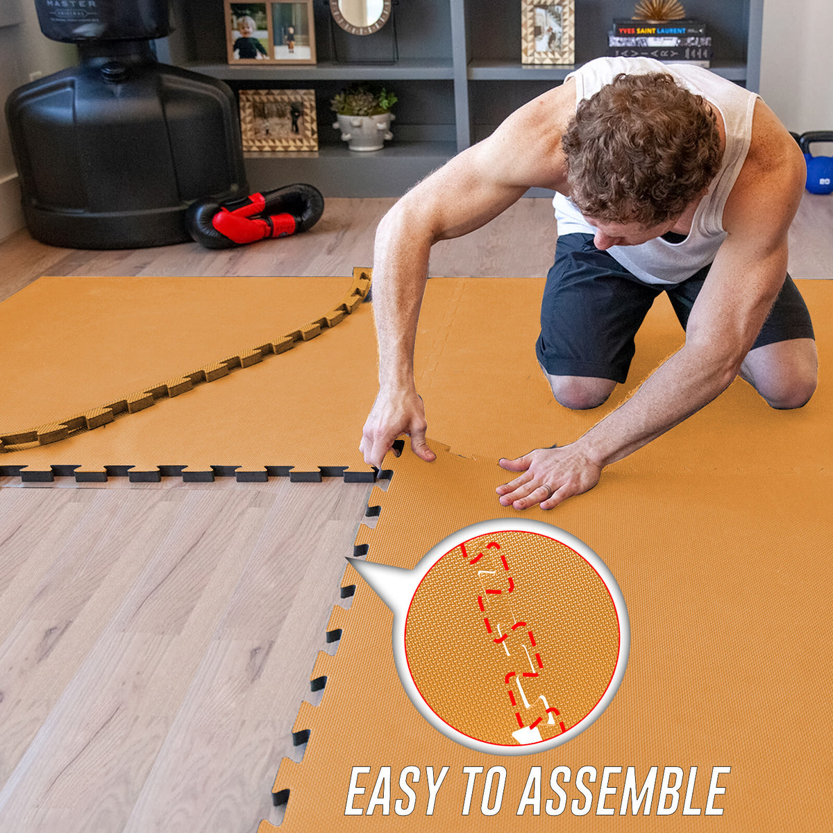 EVA INTERLOCKING FLOOR MATS SOFT FOAM GYM FLOORING MAT YOGA TILES 25 MM 60X60Cm - Top Beat Cart