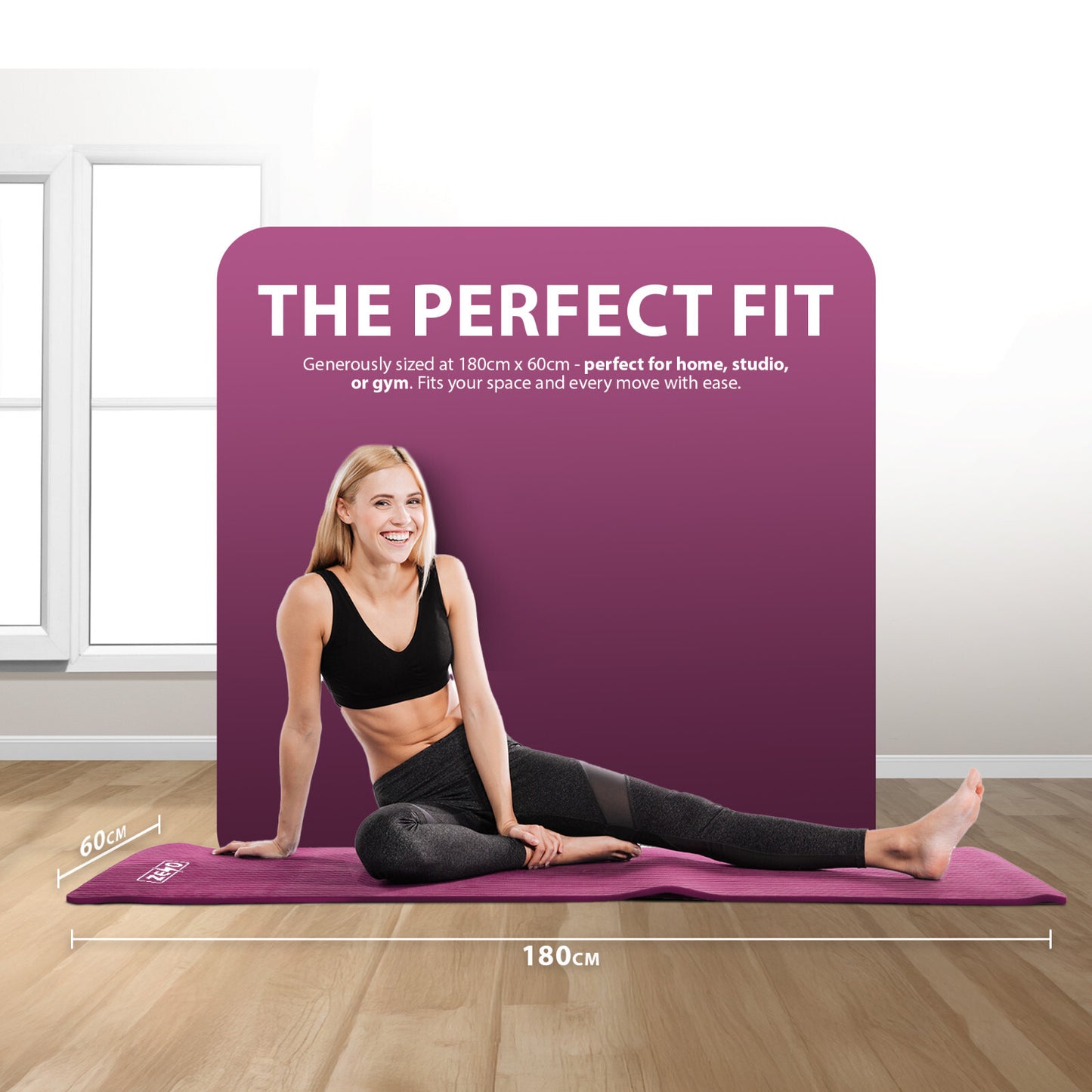 YOGA MAT 10MM THICK EXERCISE MAT GYM WORKOUT FITNESS PILATES HOME NON SLIP NBR