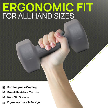 Neoprene Dumbbells Hand Weights Pair Exercise Iron Set Home Gym Fitness Aerobic - Top Beat Cart
