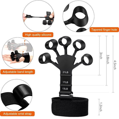 1Pcs Silicone Gripster Hand Grip Finger Power Strengthener Stretcher Trainer Gym Fitness Exercise Hand Rehabilitation Accessorie - Top Beat Cart