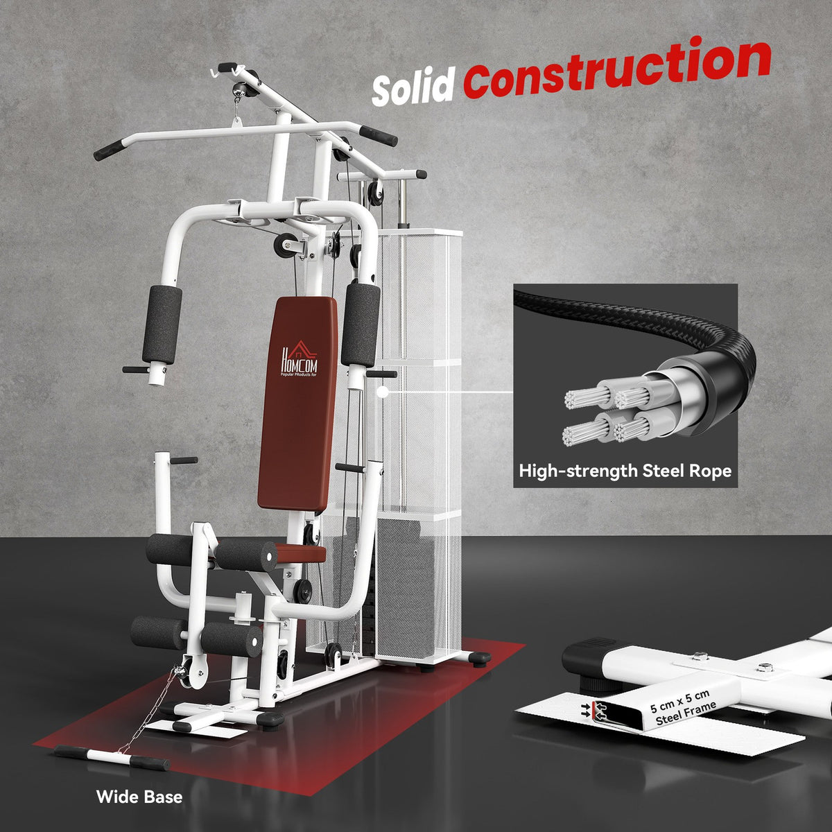 Multifunction Home Gym Weight Training Workout Station White - Top Beat Cart