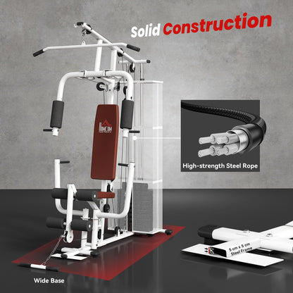 Multifunction Home Gym Weight Training Workout Station White - Top Beat Cart