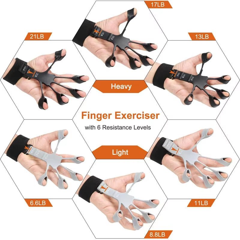 1Pcs Silicone Gripster Hand Grip Finger Power Strengthener Stretcher Trainer Gym Fitness Exercise Hand Rehabilitation Accessorie - Top Beat Cart